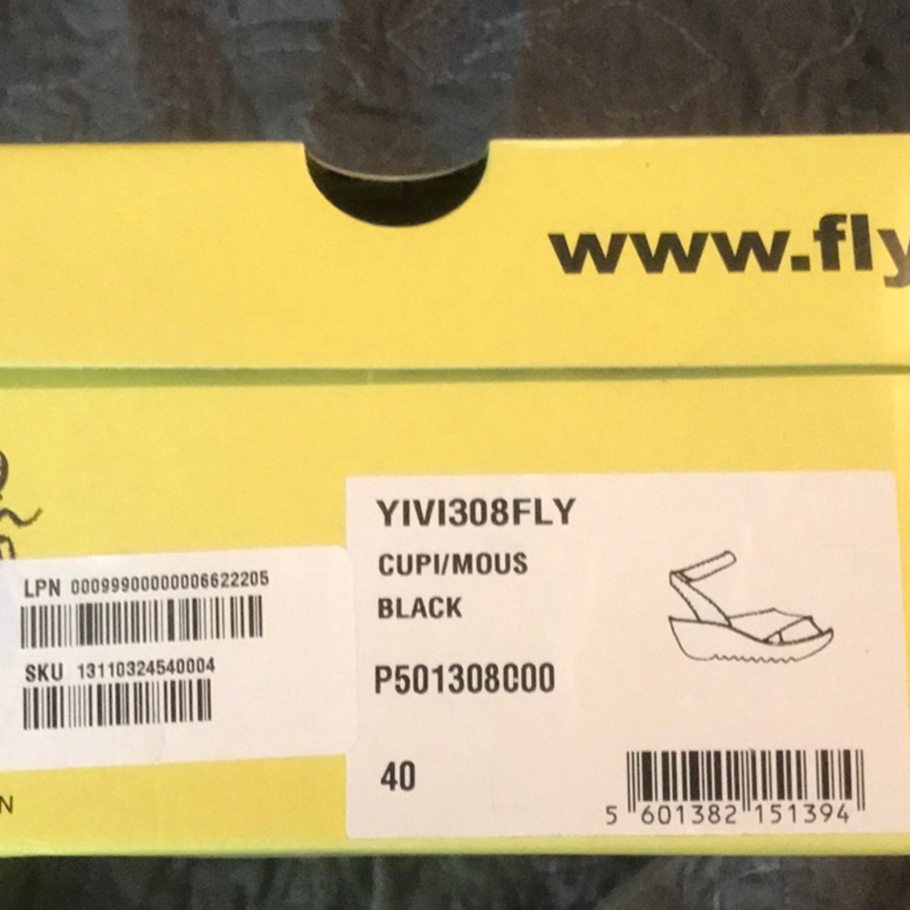New …Fly London Black Suede Wedges - Picture 4 of 6